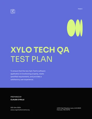 Free  Template: Plan de test du néon bleu noir