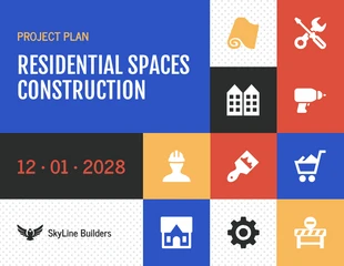 business  Template: Plan de projet à grille colorée
