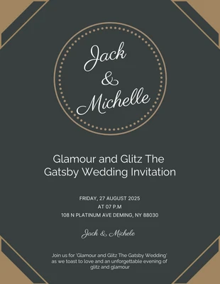 Free  Template: Weiche grüne Gatsby-Einladung mit einfachem Design