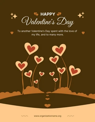 Free  Template: Cartel moderno marrón oscuro feliz día de San Valentín