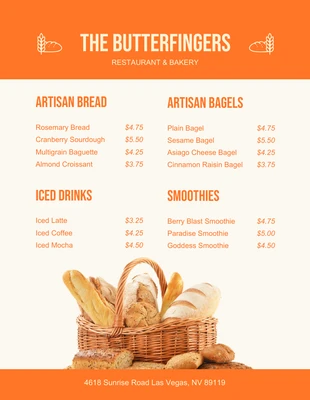 business  Template: Menu de padaria moderna bege e laranja