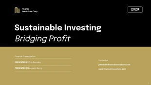 Free  Template: Präsentation moderner Finanzen in Schwarz und Gold