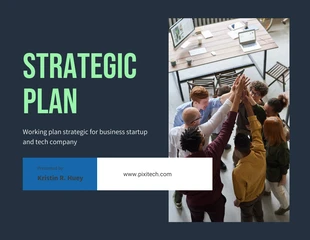 Free  Template: Plan stratégique noir et vert fluo