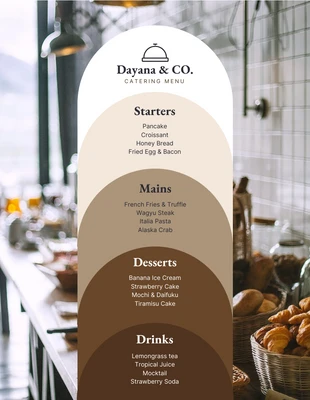 Free  Template: Menu simples de catering fotográfico