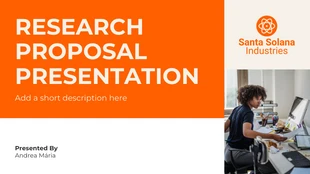 Free  Template: Orange und Weiß Professionell Einfach Modern Vorschlag Forschung Präsentation
