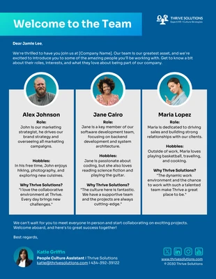business  Template: Company Initiative Meet the Team Welcome Newsletter