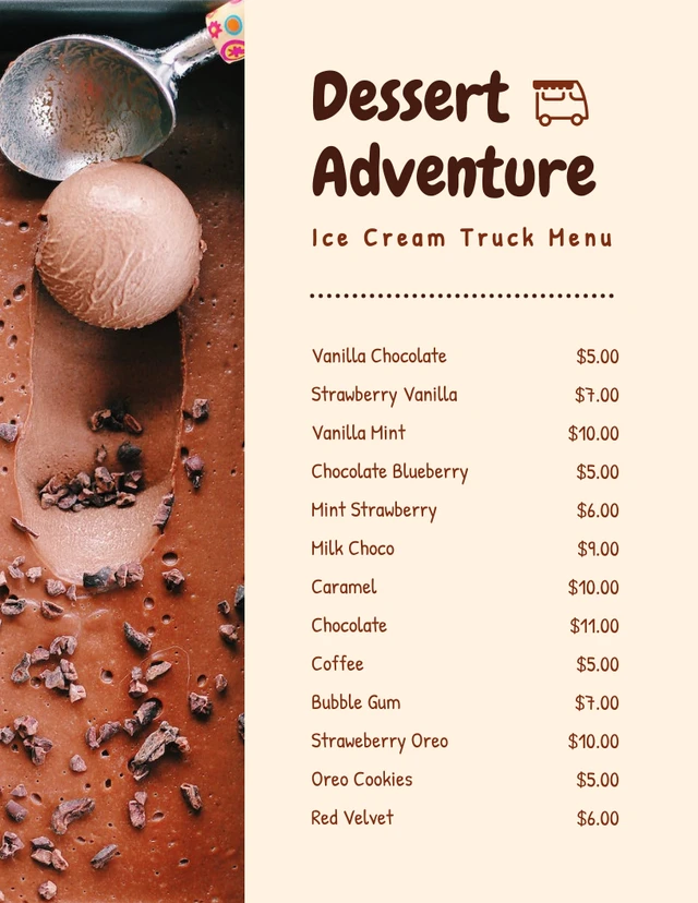 Light Yellow Minimalist Food Truck Menu Template Light Yellow Minimalist Food Truck Menu Template