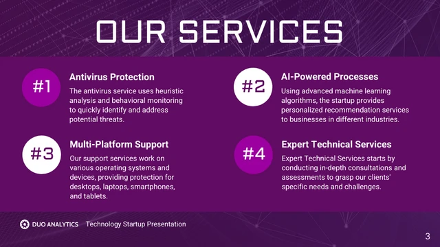 Purple Modern Elegant Colorful Startup Professional Presentation - Seite 3