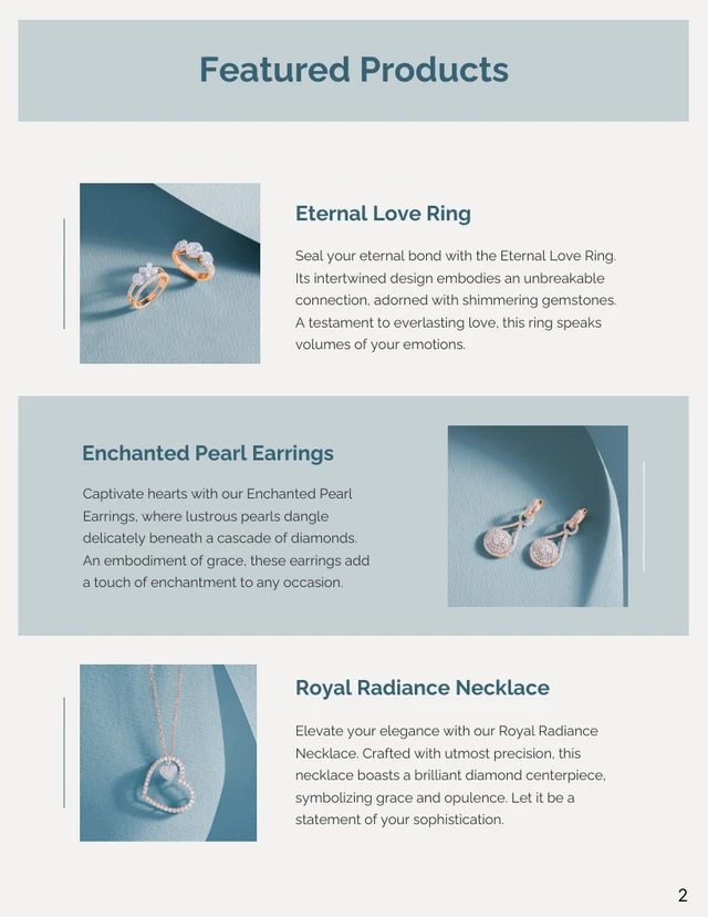 Soft Teal and Simple Jewelry Catalog - صفحة 2